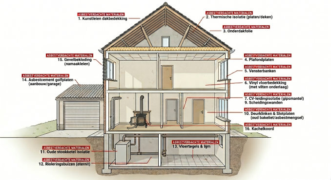 Asbest in huis: waar zit het verstopt en wanneer wordt het gevaarlijk?
